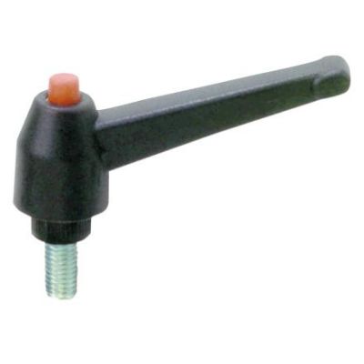 INDEXED CLAMPING LEVER WITH PUSH BUTTON MALE