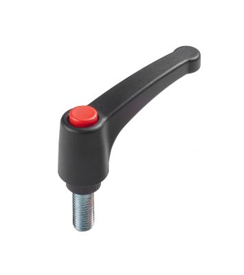 INDEXED CLAMPING LEVER WITH PUSH BUTTON - MALE