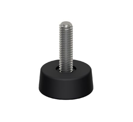 NITRILE RUBBER FOOT WITH STAINLESS STEEL THREADED STUD