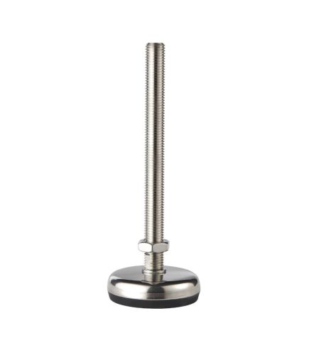 ALL STAINLESS STEEL HEAVY DUTY ADJUSTABLE FOOT WITH RUBBER PAD