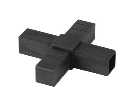 SQUARE TUBE CONNECTOR 4 WAY FLAT REINFORCED NYLON