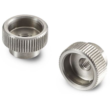 STAINLESS STEEL KNURLED KNOB THROUGH THREAD