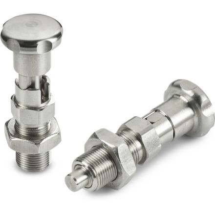 ALL STAINLESS STEEL LOCKING INDEXING PLUNGER WITH NUT